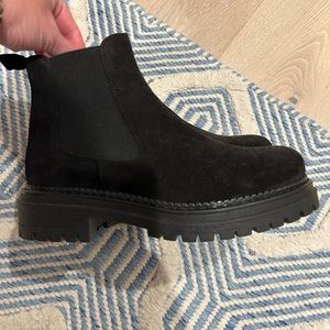 Anthropologie Lug Sole Suede Slip on Boots - size 8 - NEW